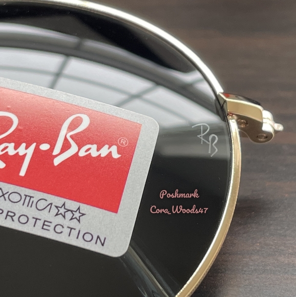 Ray-Ban Round Metal Green Lenses RB3447 Gold Frame Unisex New - Picture 6 of 16